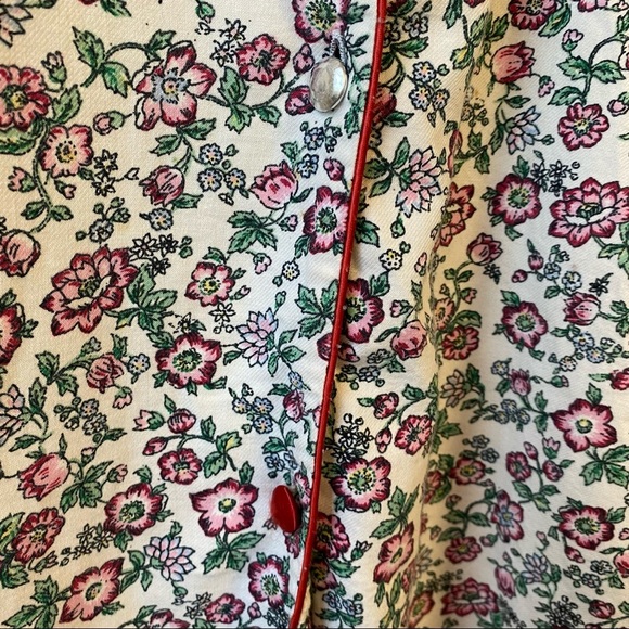 Vintage Victoria's Secrets Pajama Floral Button Front Top Blouse Women's Large - Picture 10 of 12